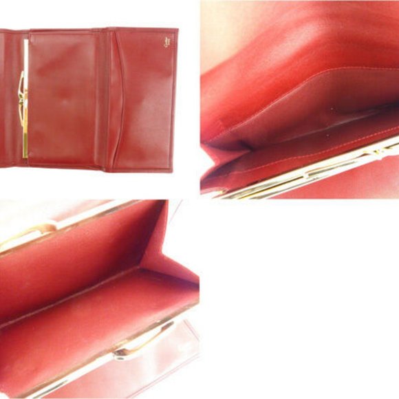 Cartier Wallet Purse Long Wallet Mastline Red Gold Woman Authentic Used - Picture 6 of 6
